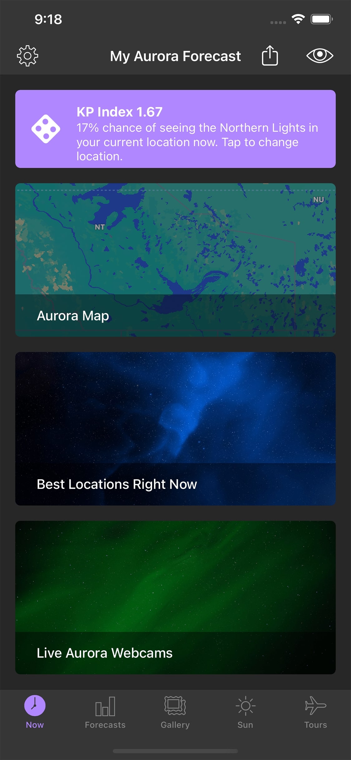 My Aurora Forecast Screenshot