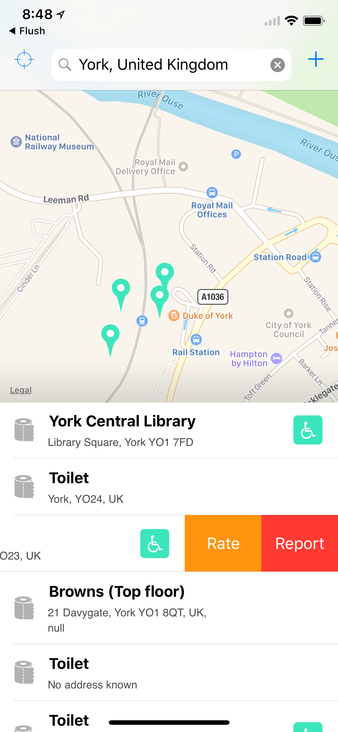 Flush Toilet Finder Screenshot