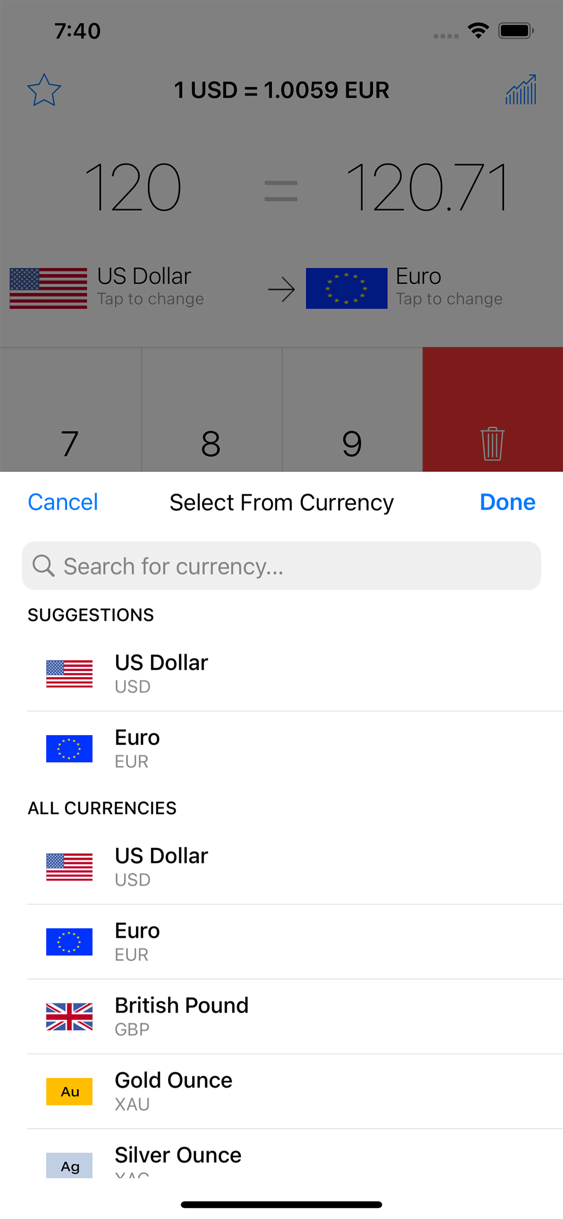 My Currency Converter Screenshot